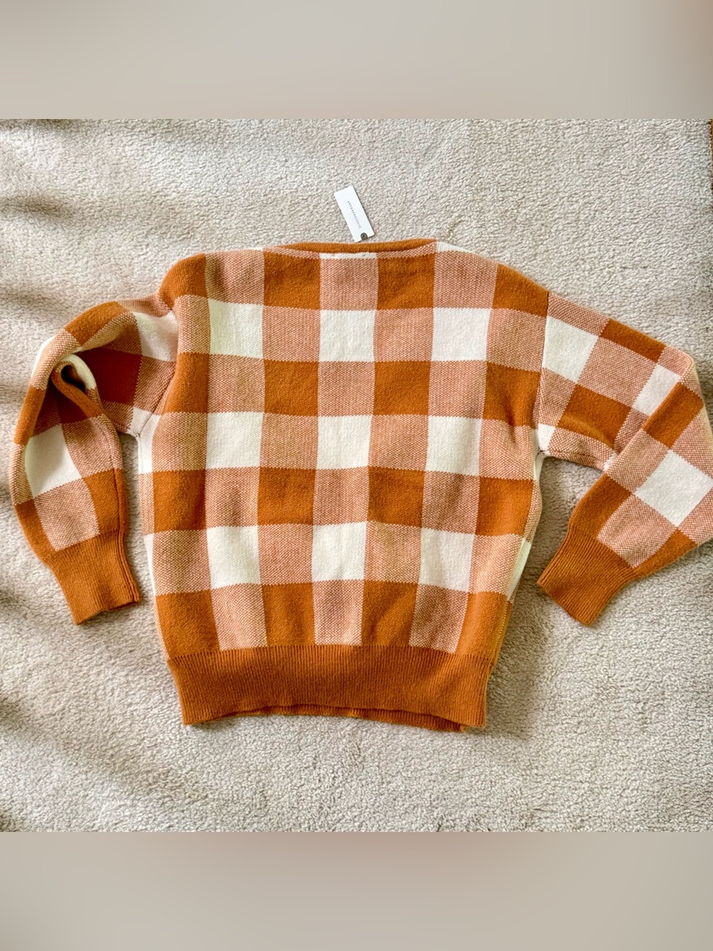 Anthropologie Callahan Agnes Surplice V-Neck Buffalo Check Wrap Sweater - Picture 4 of 7
